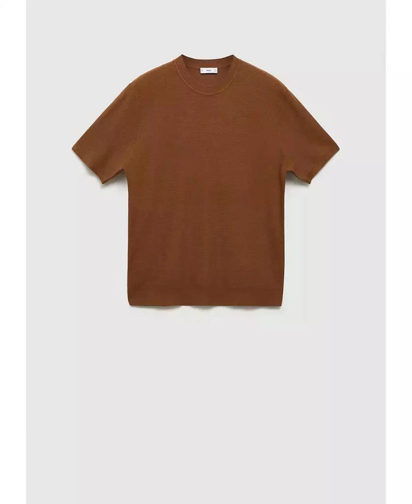 Mango Men's Structured Knitted T-Shirt 1