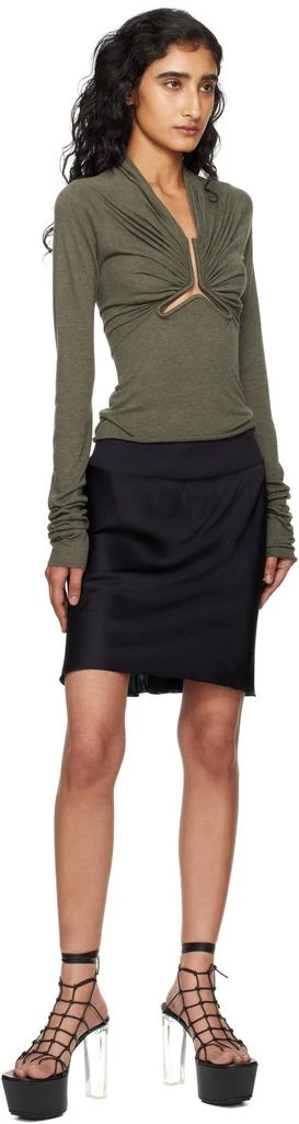 Rick Owens Black Concordians Short Bias Miniskirt 4