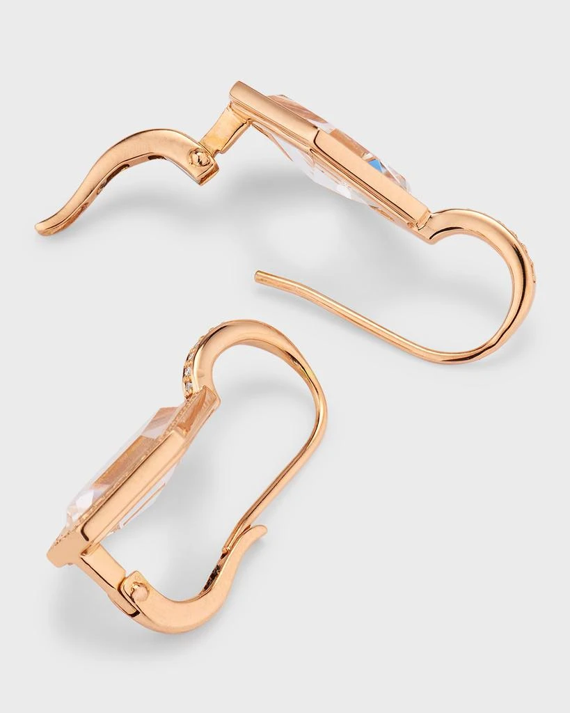 Walters Faith Bell 18K Rose Gold Diamond and Rock Crystal Hexagonal Earrings 4