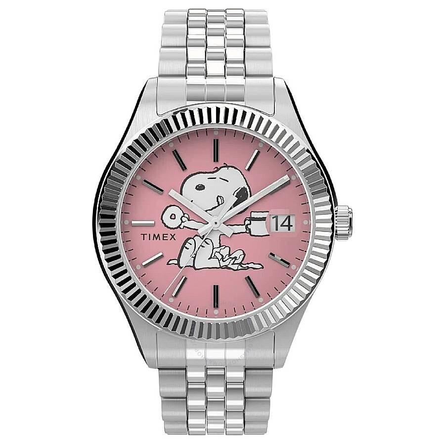 Timex Peanuts  x Waterbury Legacy Quartz Pink Dial Ladies Watch TW2V47400