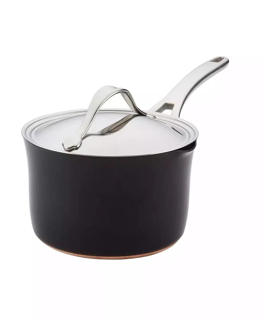 Anolon Nouvelle Copper Luxe Hard-Anodized Nonstick Straining Saucepan, 3.5-Quart, Onyx 1