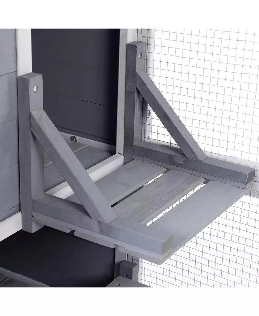 Streamdale Furniture Streamdale Large Wooden Cat Enclosure with Waterproof Roof and Platforms, Gray 5