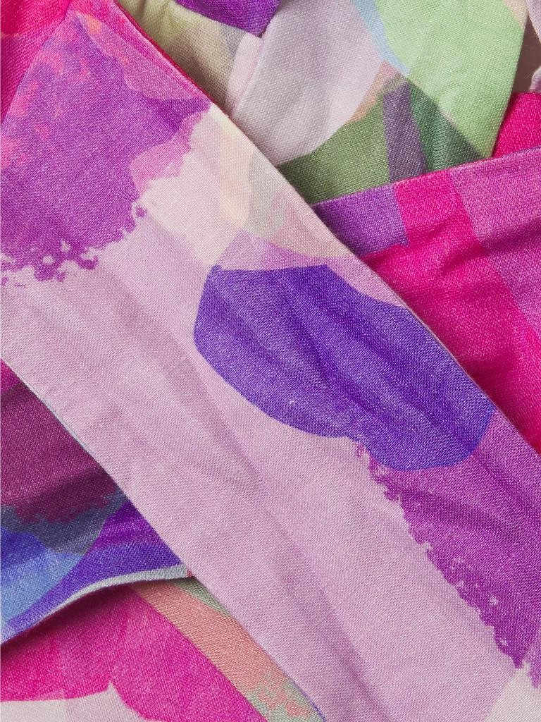 Milly Anya Rainbow Waterfall Brushstroke Linen-Blend Romper 6