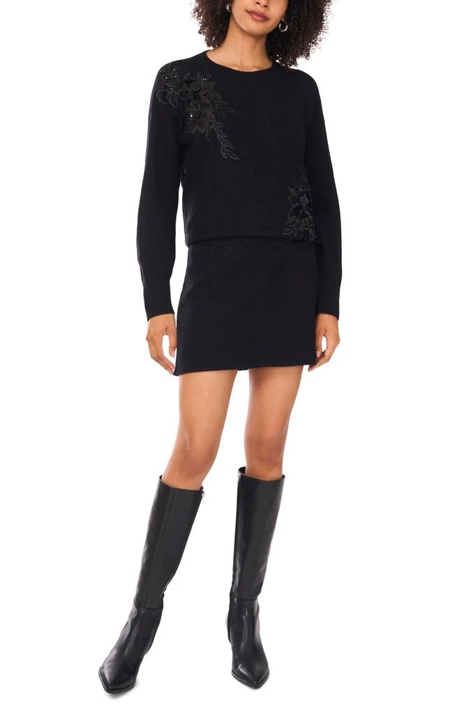 Vince Camuto Sequin Beaded Embroidery Detail Sweater 4