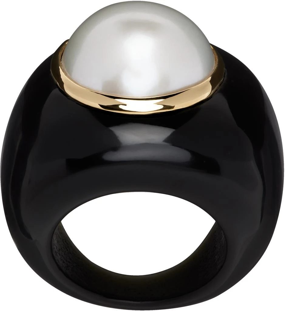 Sophie Buhai Black & Gold Pearl Moon Ring 1