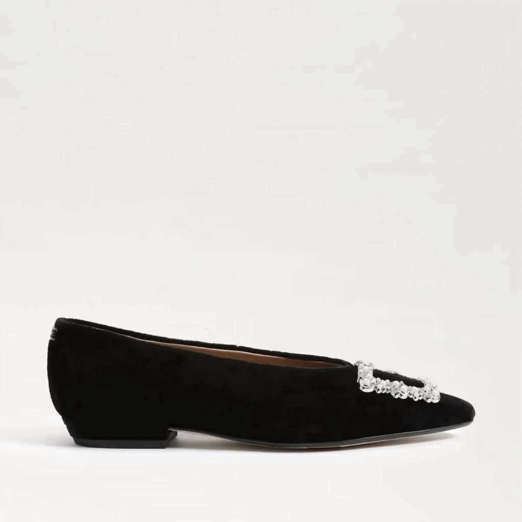 Sam Edelman Janina Luster Pointed Toe Flat In Black Velvet 2