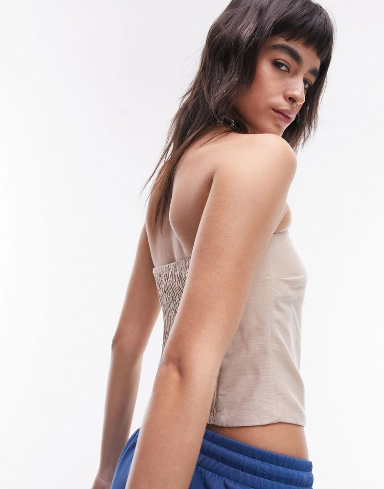 Topshop Topshop bandeau top in taupe 4