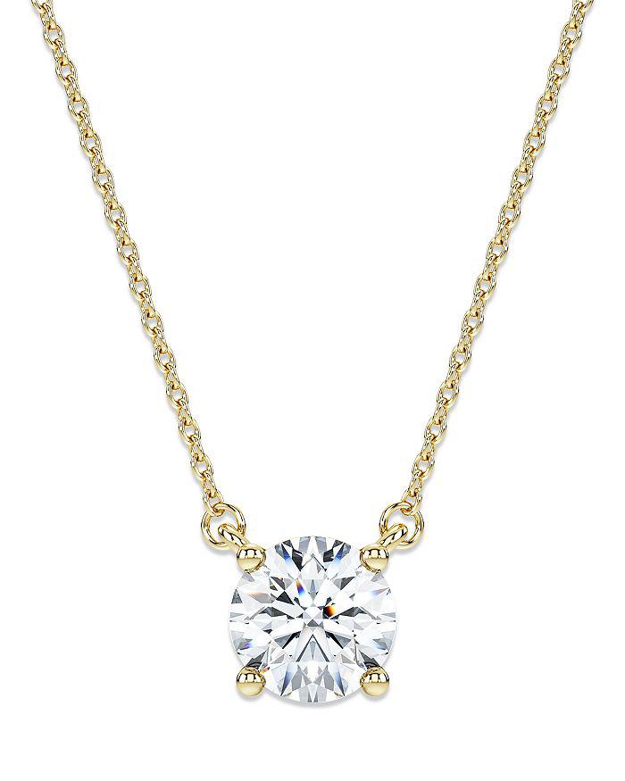 Swarovski Eternity Certified Lab Grown Diamond Solitaire Pendant Necklace, 15.87-17.87"