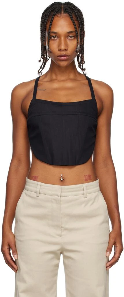 ROSETTA GETTY Black Tie Back Corset 1