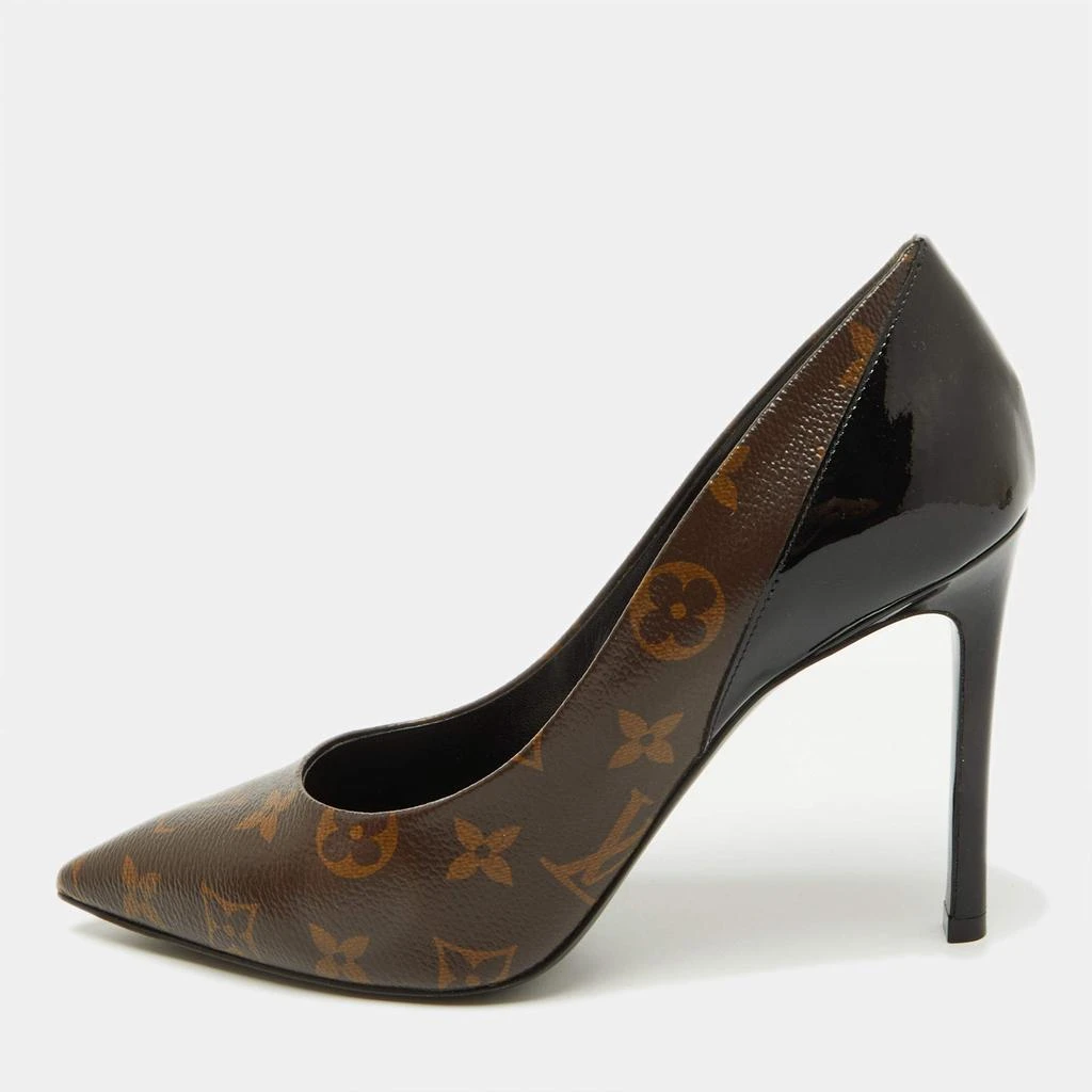 Louis Vuitton Louis Vuitton Monogram Canvas and Patent Leather Cherie Pumps Size 37.5  1