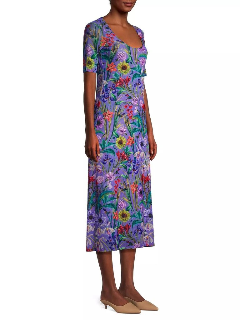 Johnny Was Daphne Floral Mesh Midi-Dress 4