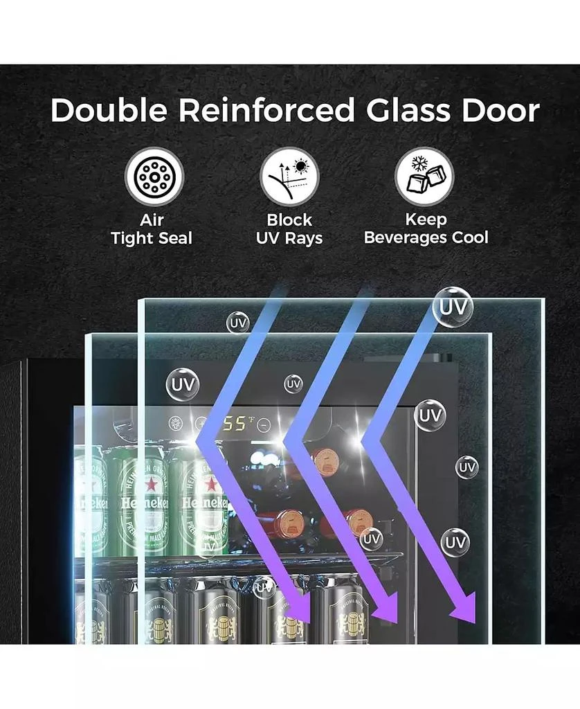 Cowsar 24-Bottle Wine Cooler with Glass Door, Quiet Compressor, Adjustable Temp, Freestanding Mini Bar Fridge. 2