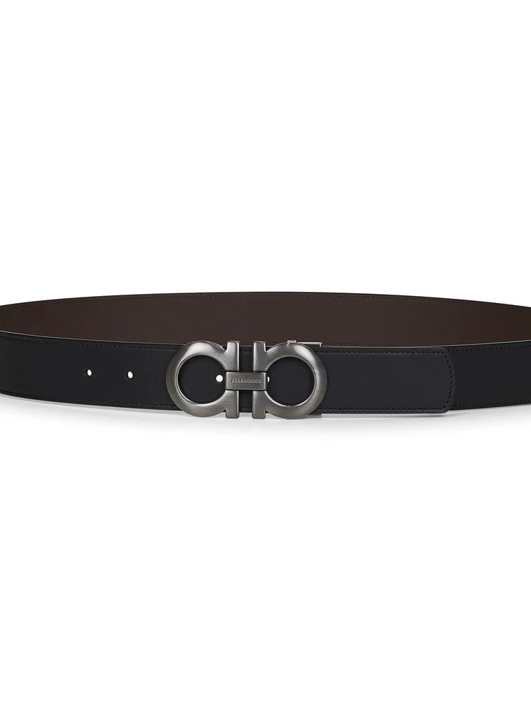 Salvatore Ferragamo FERRAGAMO | Black leather Gancini reversible belt | Man | 90 2