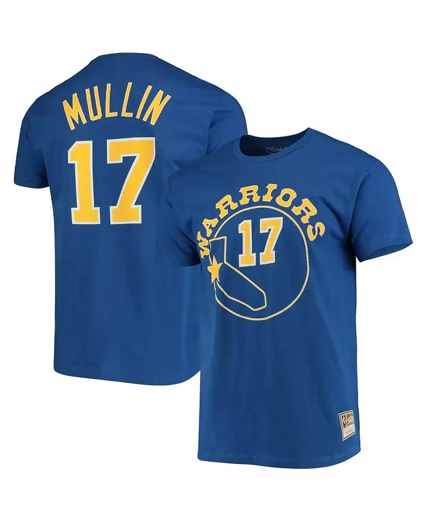 Mitchell & Ness Men's Chris Mullin Royal Golden State Warriors Hardwood Classics Name and Number Team T-shirt 2