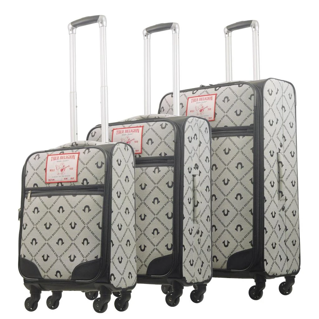 True Religion Soft Sided 3 pc spinner Luggage Set 1