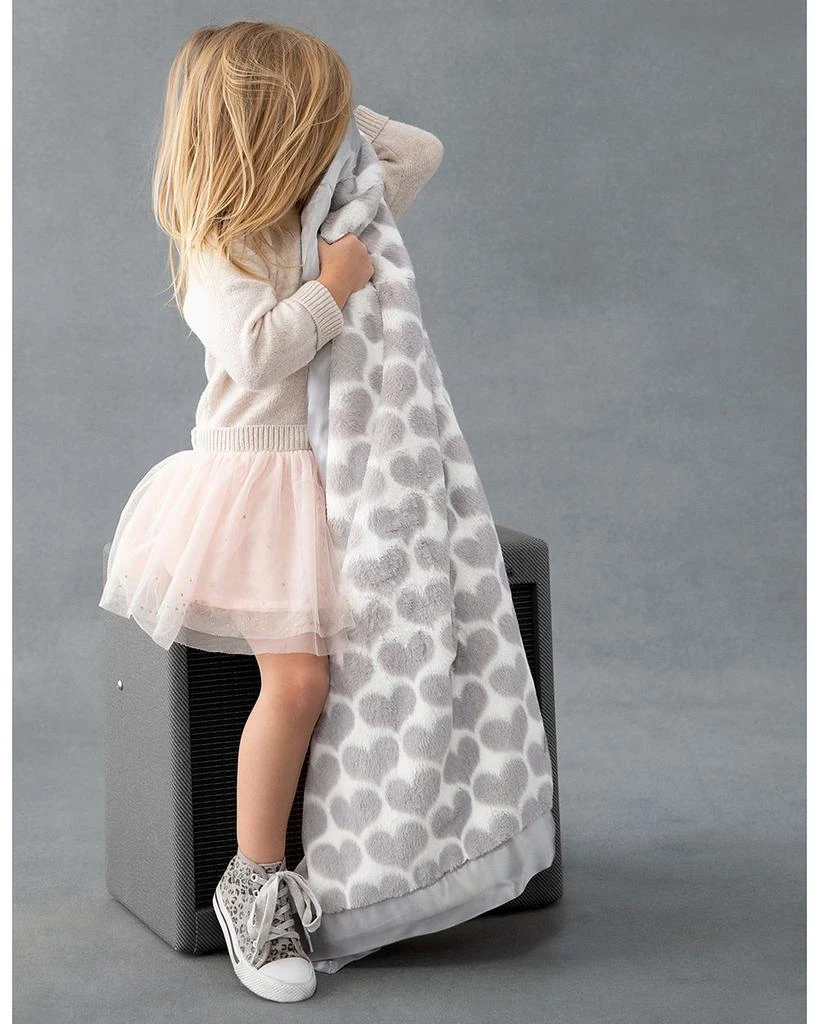 Little Giraffe Luxe™ Faux Fur Heart Army Blanket - Baby 2
