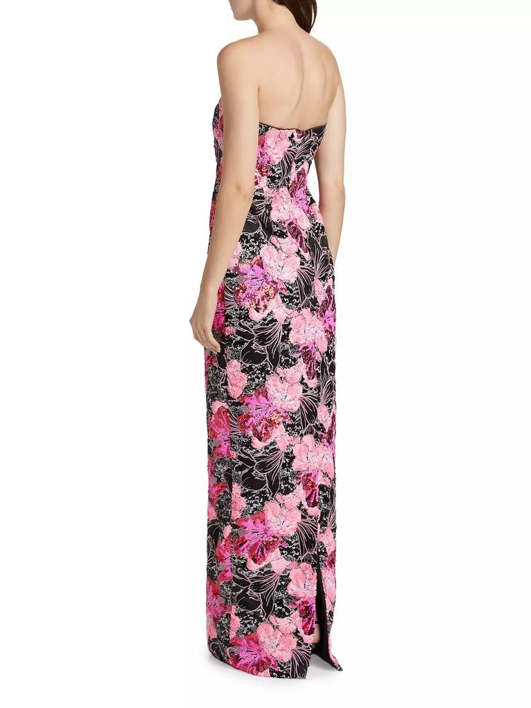 Rene Ruiz Collection Embellished Floral Strapless Column Gown 5