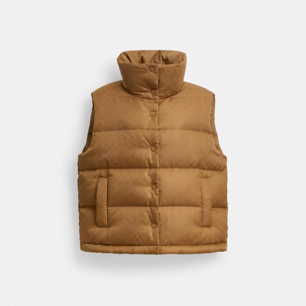 Coach Signature Jacquard Puffer Vest In Recycled Polyamide