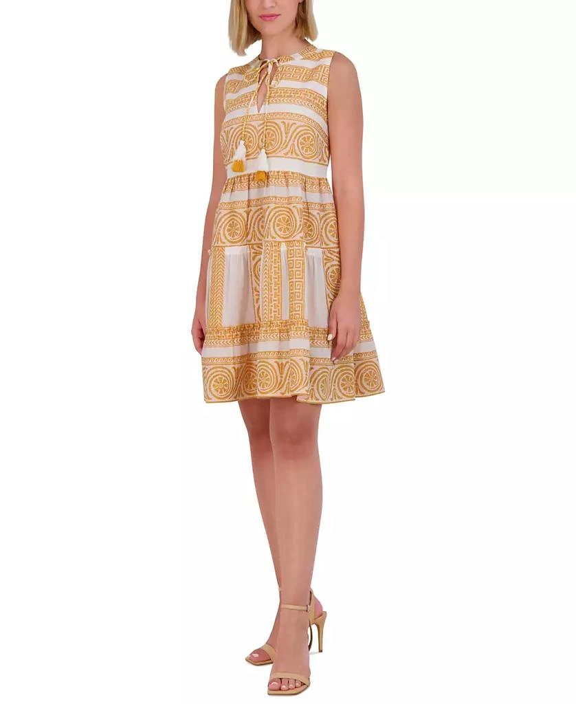 Vince Camuto Women's Cotton Mosaic Tassel-Tie Dress 1