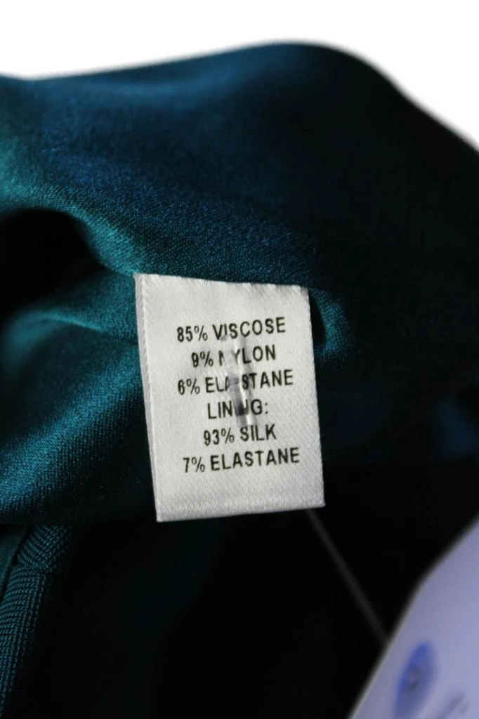 CUSHNIE Womens Long Sleeves V Neck A Line Dress Teal Blue 5