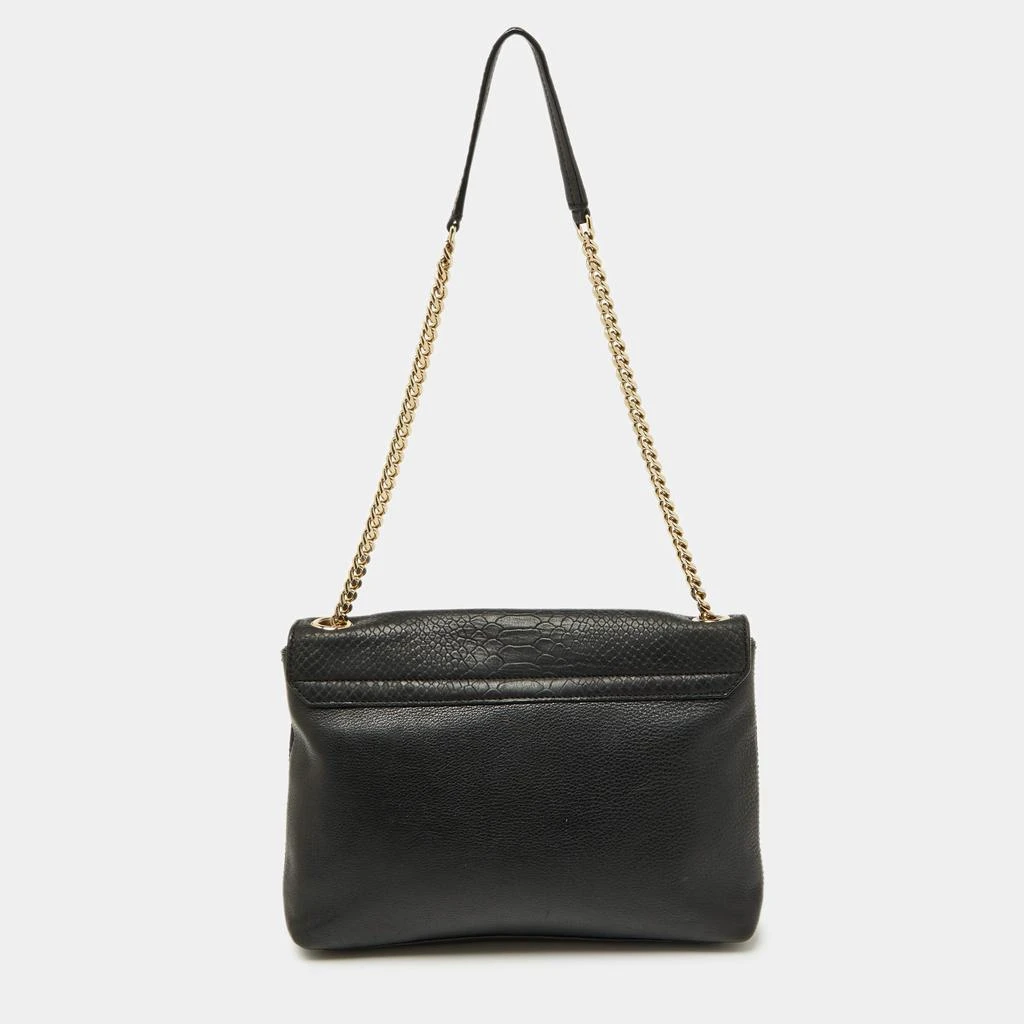 Kate Spade Kate Spade Black Snakeskin Embossed Leather Flap Shoulder Bag 4