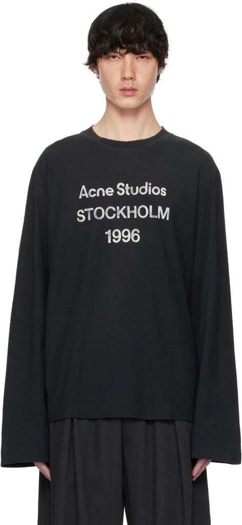 Acne Studios Black Relaxed Fit Logo T-shirt 1