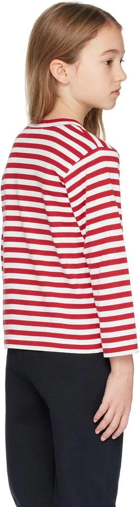Comme des Garcons Kids White & Red Heart Patch Long Sleeve T-Shirt 3
