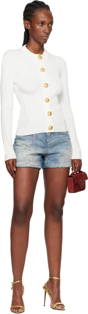 Balmain Blue Diamond Denim Shorts 4