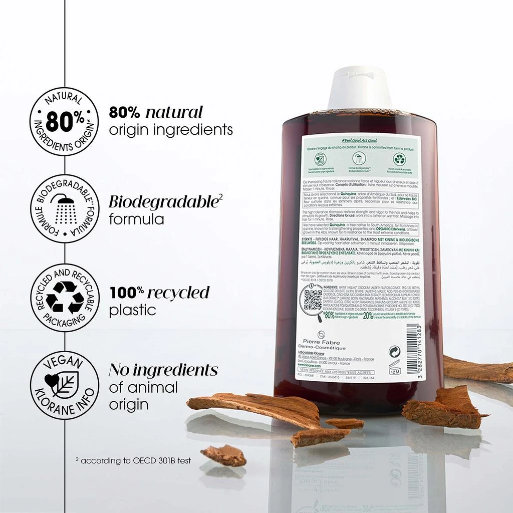 KLORANE KLORANE Strengthening Shampoo for Thinning, Tired Hair with Quinine and ORGANIC Edelweiss 400ml 3