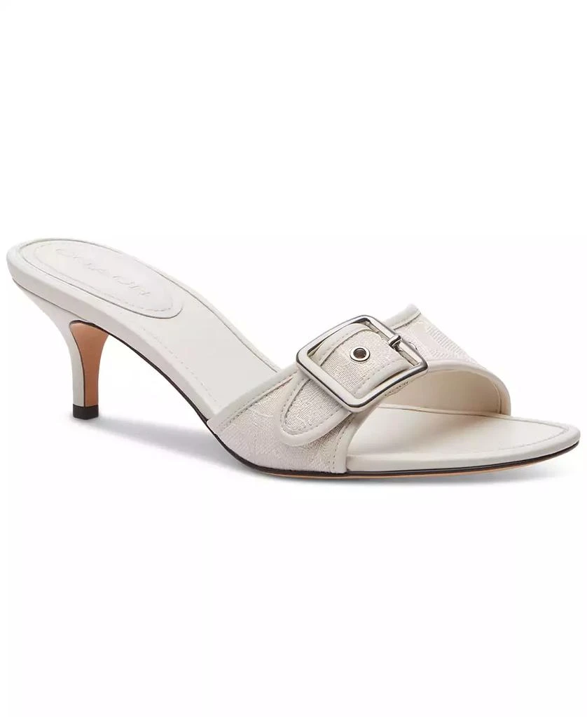 Coach Margot Kitten-Heel Buckled Slide Sandals 1