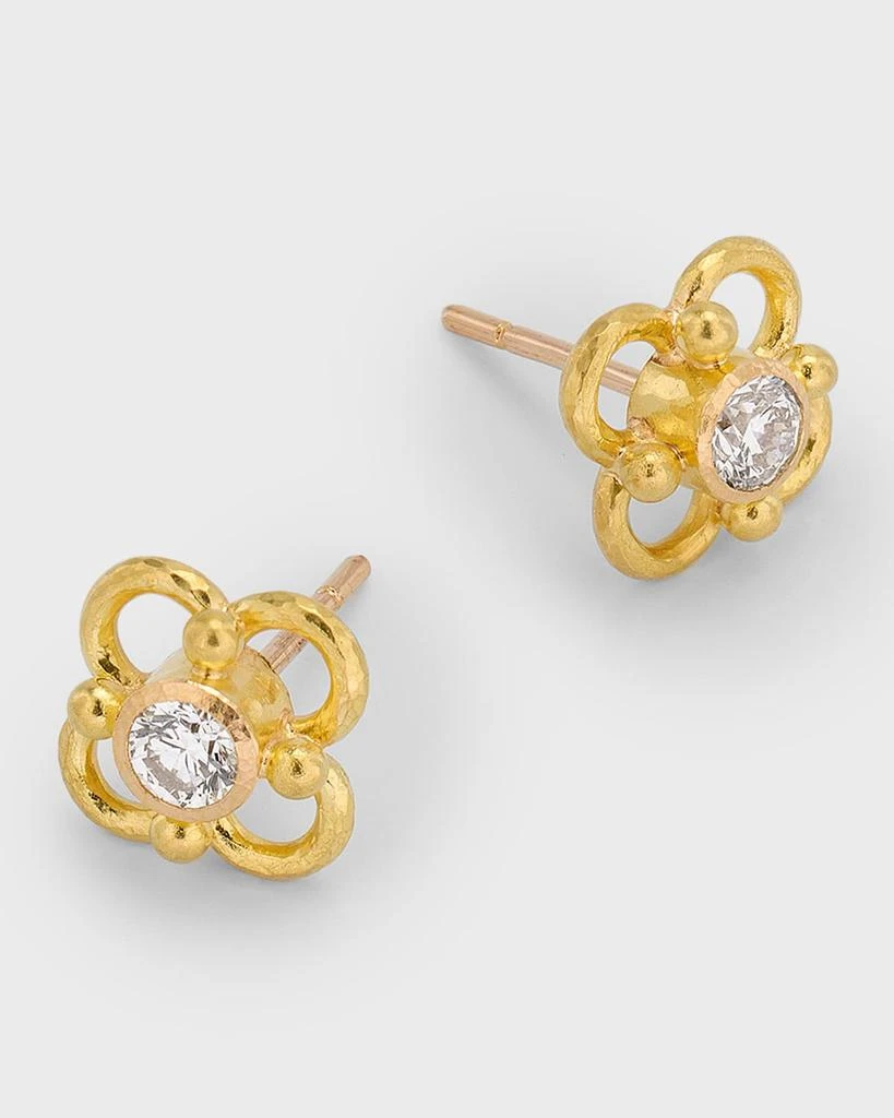 Elizabeth Locke 19K Round 4mm Diamond Stud Earrings with Wire Arches 3