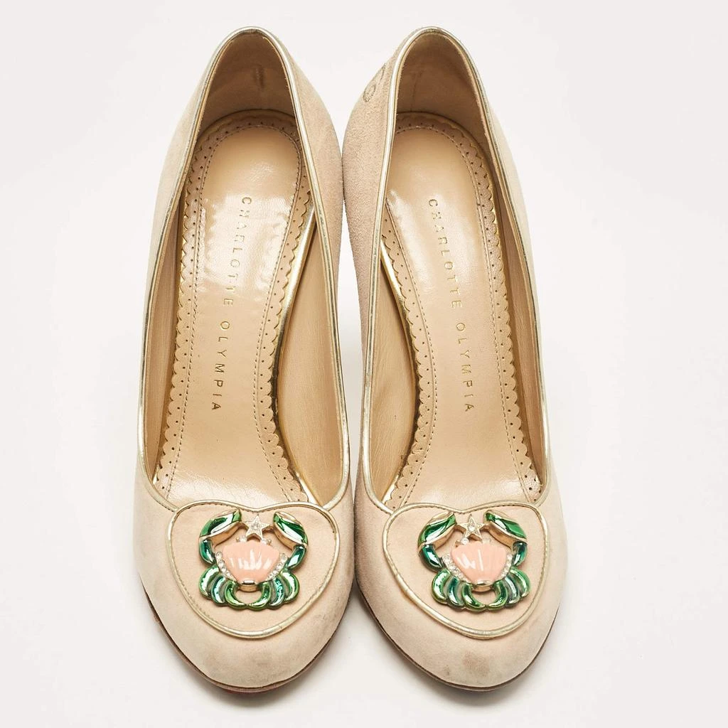 Charlotte Olympia Charlotte Olympia Beige Suede Birthday Zodiac Pumps Size 36.5 3