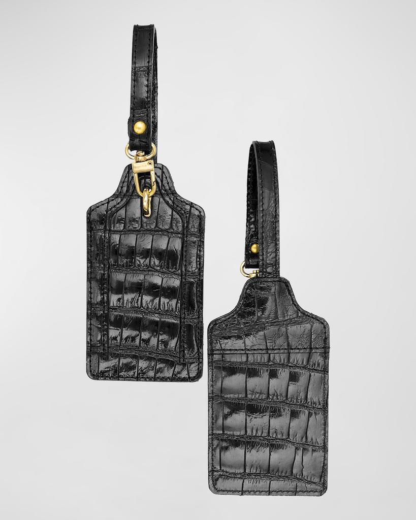 Abas Alligator Leather Luggage Tag, Set of 2