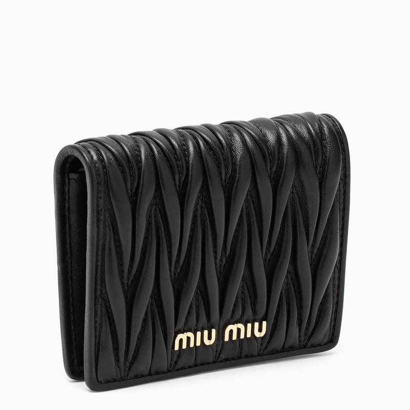 Miu Miu Black wallet in matelassé Nappa leather