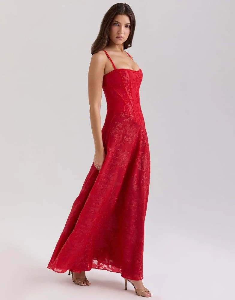 house of cb red dress Rent HOUSE OF CB Adrienne Scarlet Satin Gown (Red) – Dress for a Night main image 0