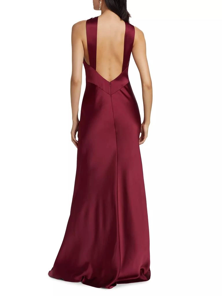 Monique Lhuillier Mallory Satin Halterneck Gown 5