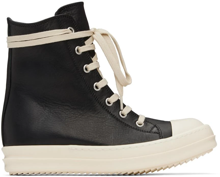 Rick Owens Black Porterville Washed Calf Sneakers 1