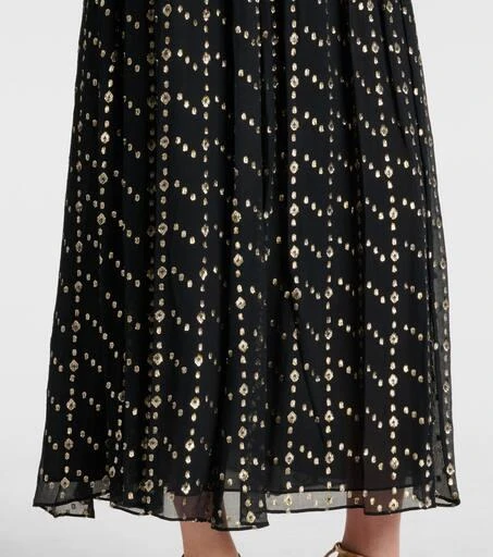 Ulla Johnson Kasia silk-blend lamé midi dress 5