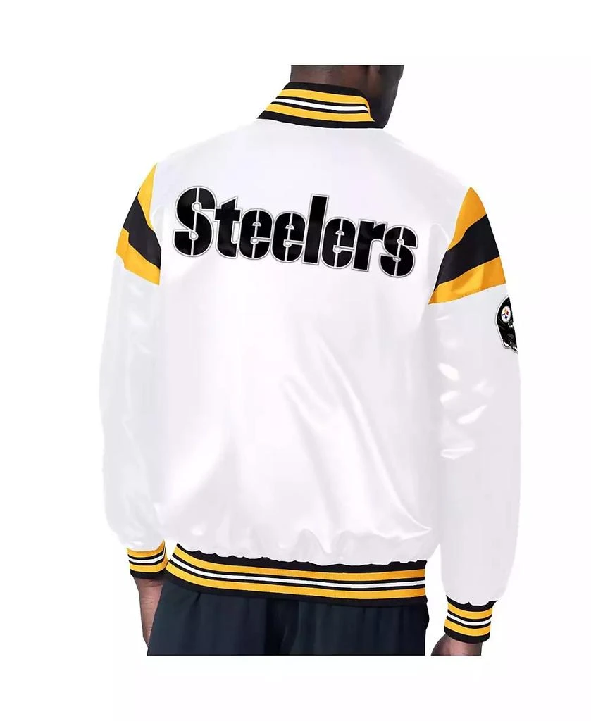 Starter Men's White Pittsburgh Steelers Satin Full-Snap Varsity Jacket 2