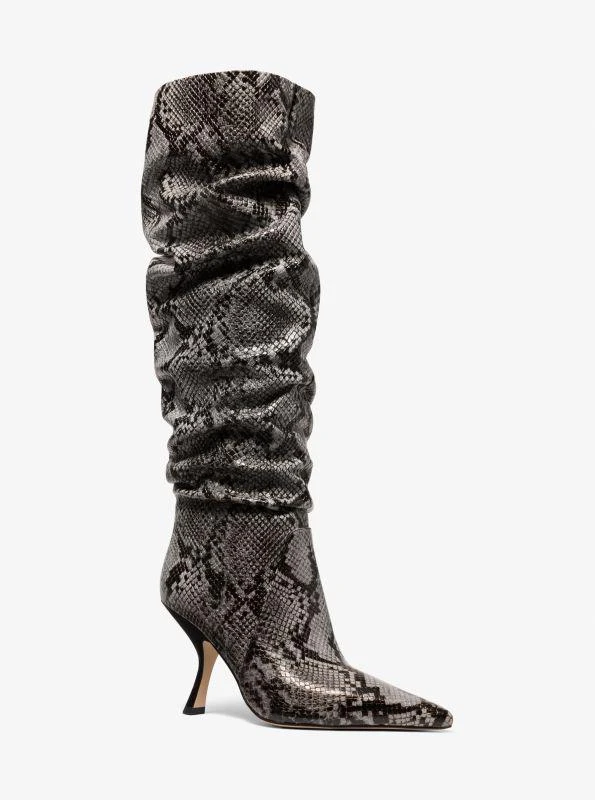 Michael Kors Luna Snake Embossed Leather Boot 1