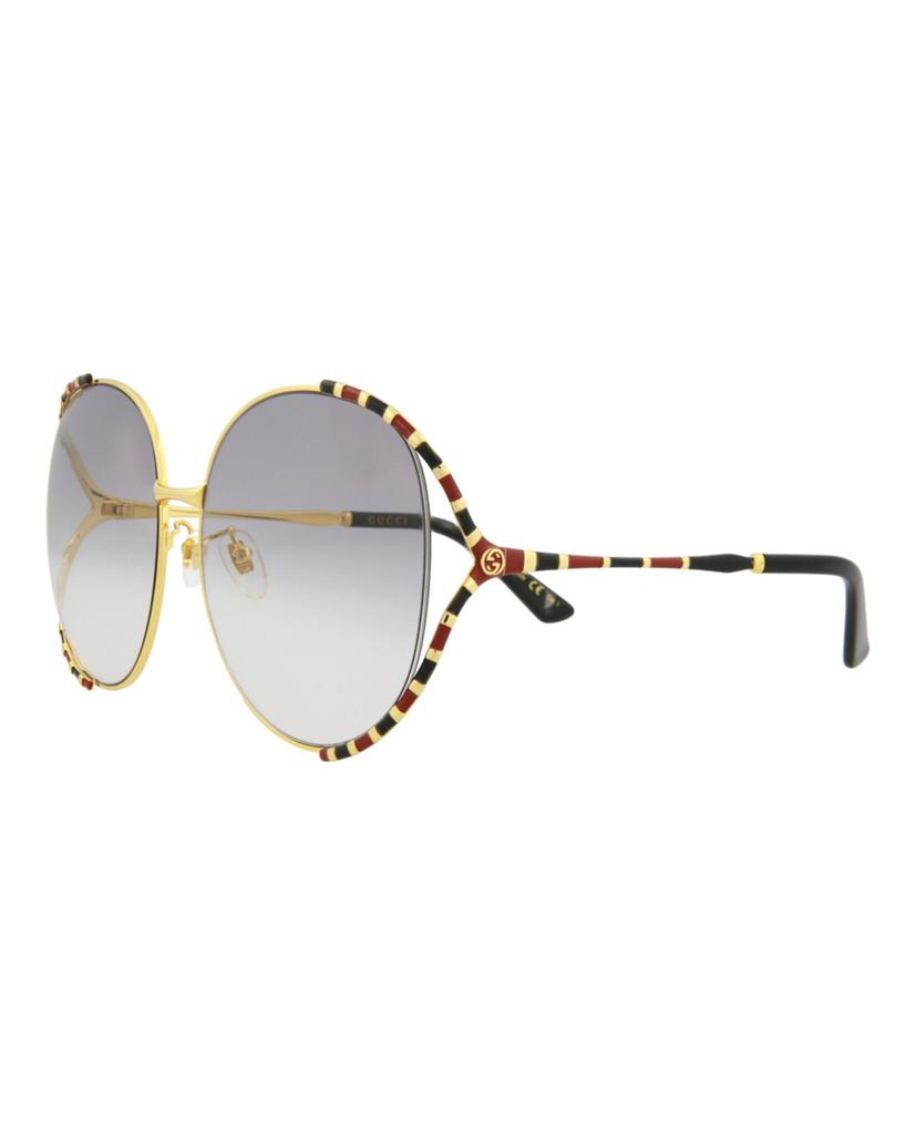 Gucci Round-Frame Metal Sunglasses
