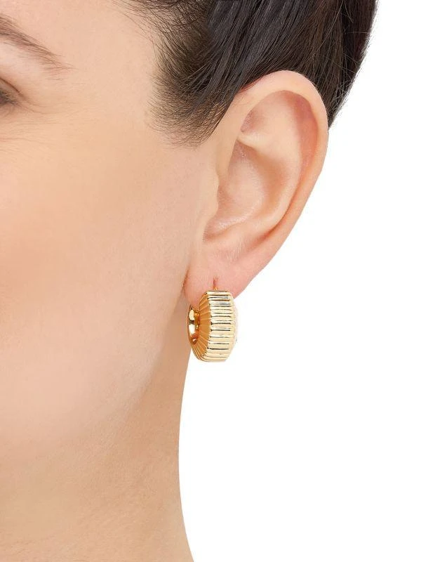 Saks Fifth Avenue 14K Yellow Gold Hoop Earrings 4