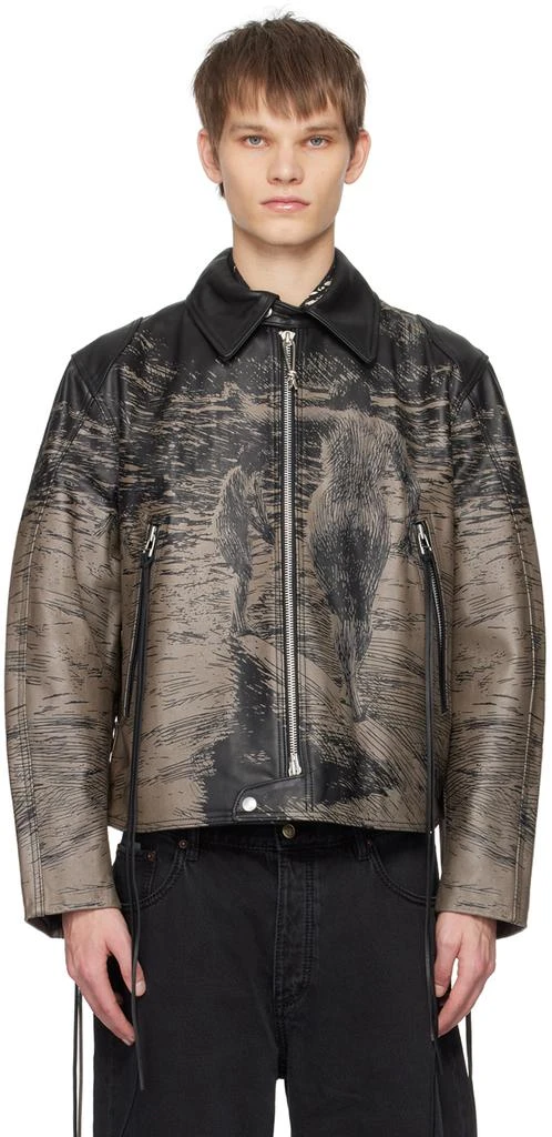 Eytys Black & Brown Dixon Leather Jacket 1