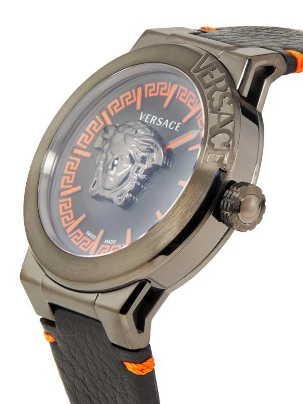 Versace Medusa Infinite Stainless Steel Case 
Leather Strap Watch/45MM 3