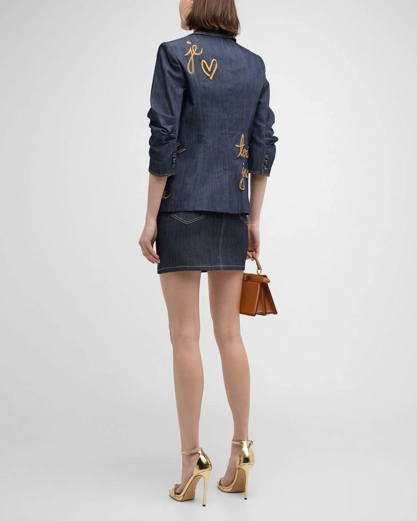 Cinq a Sept Khloe L'amour Embroidered Denim Blazer 4