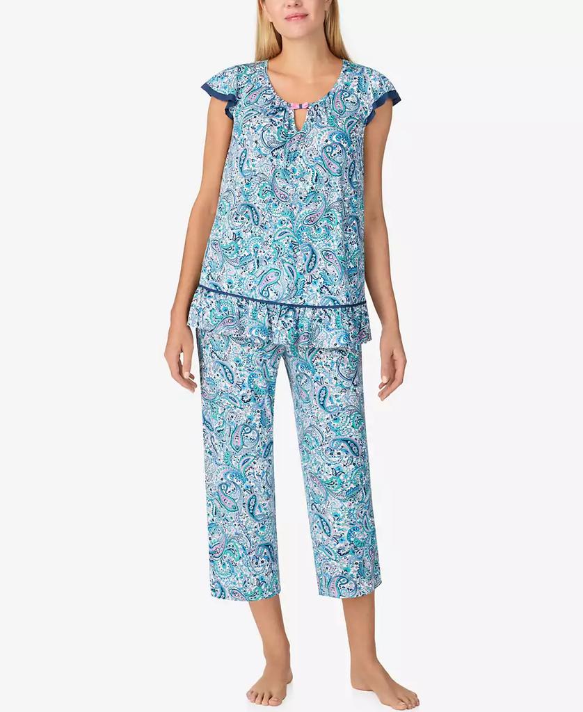 Ellen Tracy Women's Short Sleeve Crop Pajama Set