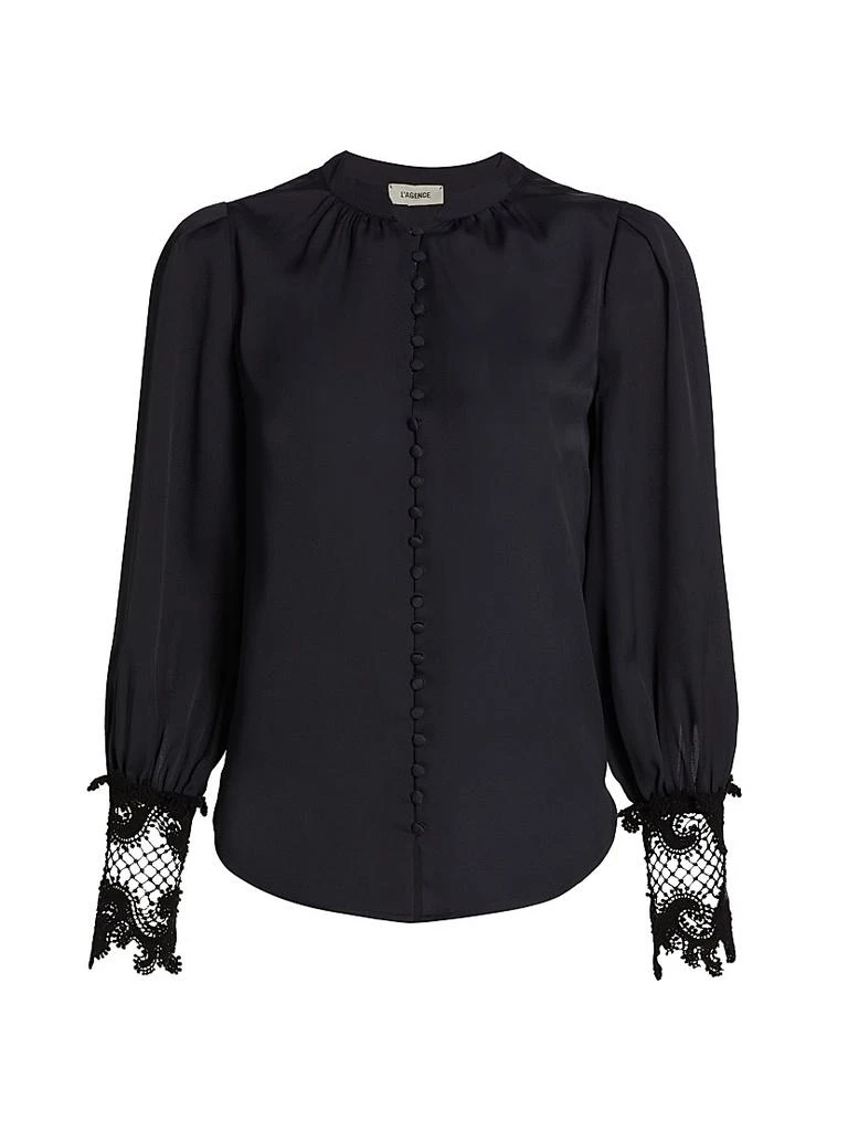 L'Agence Ava Lace Cuff Blouse 1