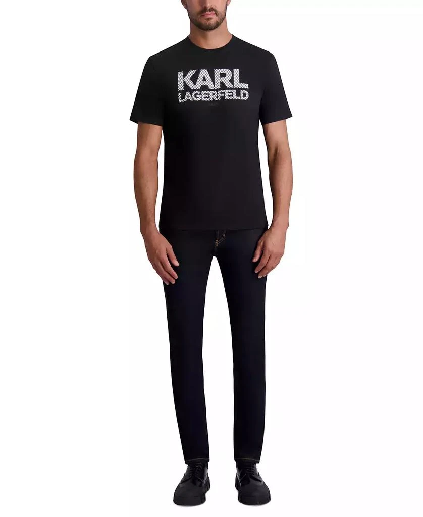 KARL LAGERFELD PARIS Men's Slim-Fit Checkered Logo Graphic T-Shirt 5