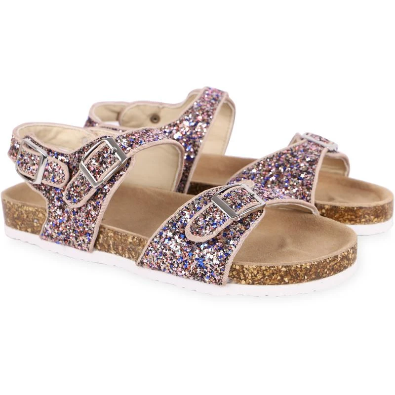 COLORS OF CALIFORNIA Glittery buckle straps sandals in pink 1