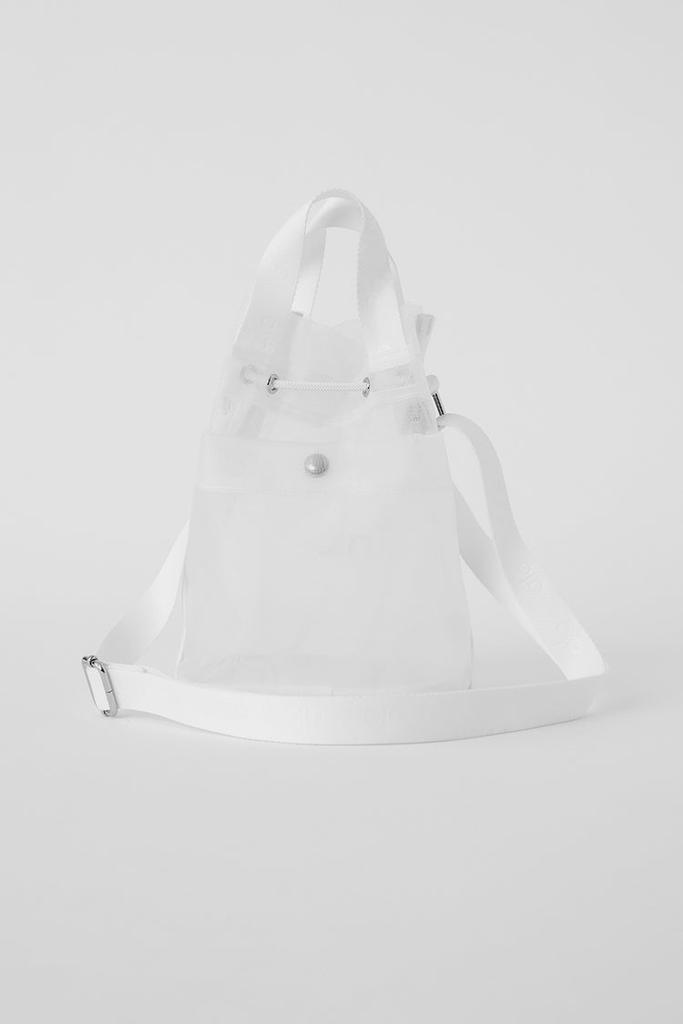 Alo Sheer Cross Body Bucket Bag - White - Crossbody Bags - Free